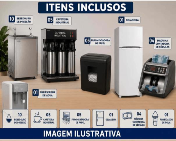 Foto de BRASILIA/DF - Lote composto por sucatas de Bebedouros de Pressão, Cafeteiras Industriais, Fragmentadoras de Papel, Geladeira, Máquinas Contadoras de Cédulas e Purificador de Água